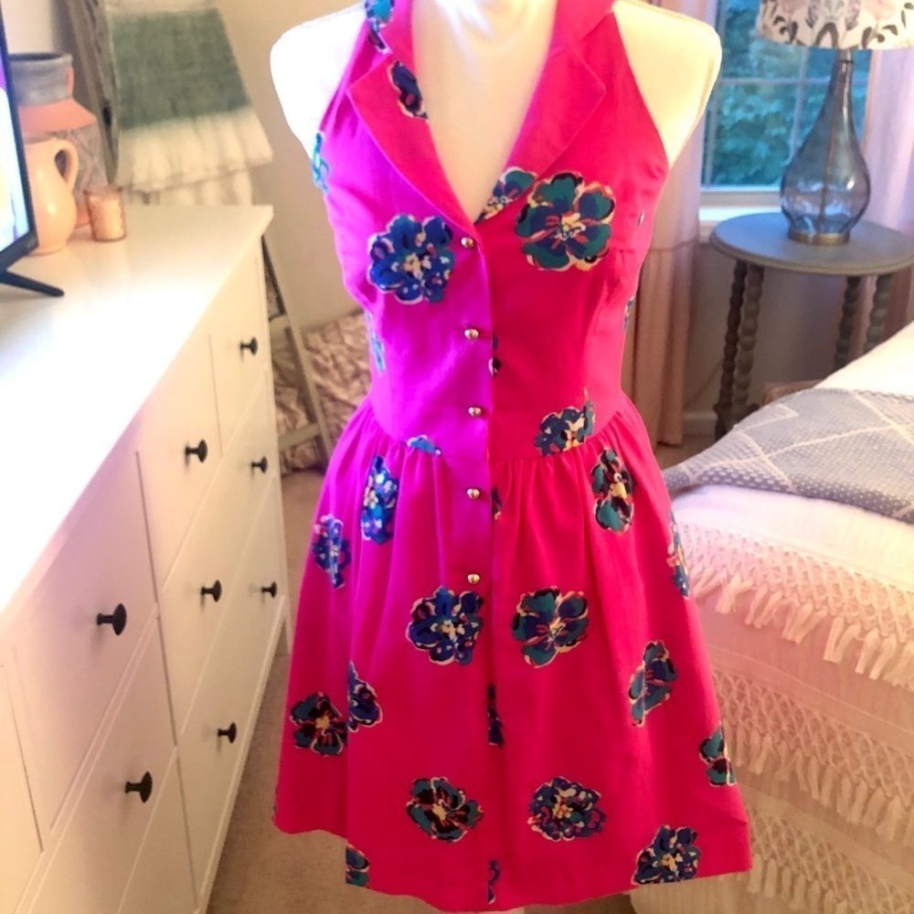 Lilly Pulitzer Floral Halter Dress - SZ 0